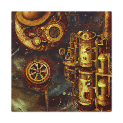 "Steampunk Space Station Dreams" - Canvas