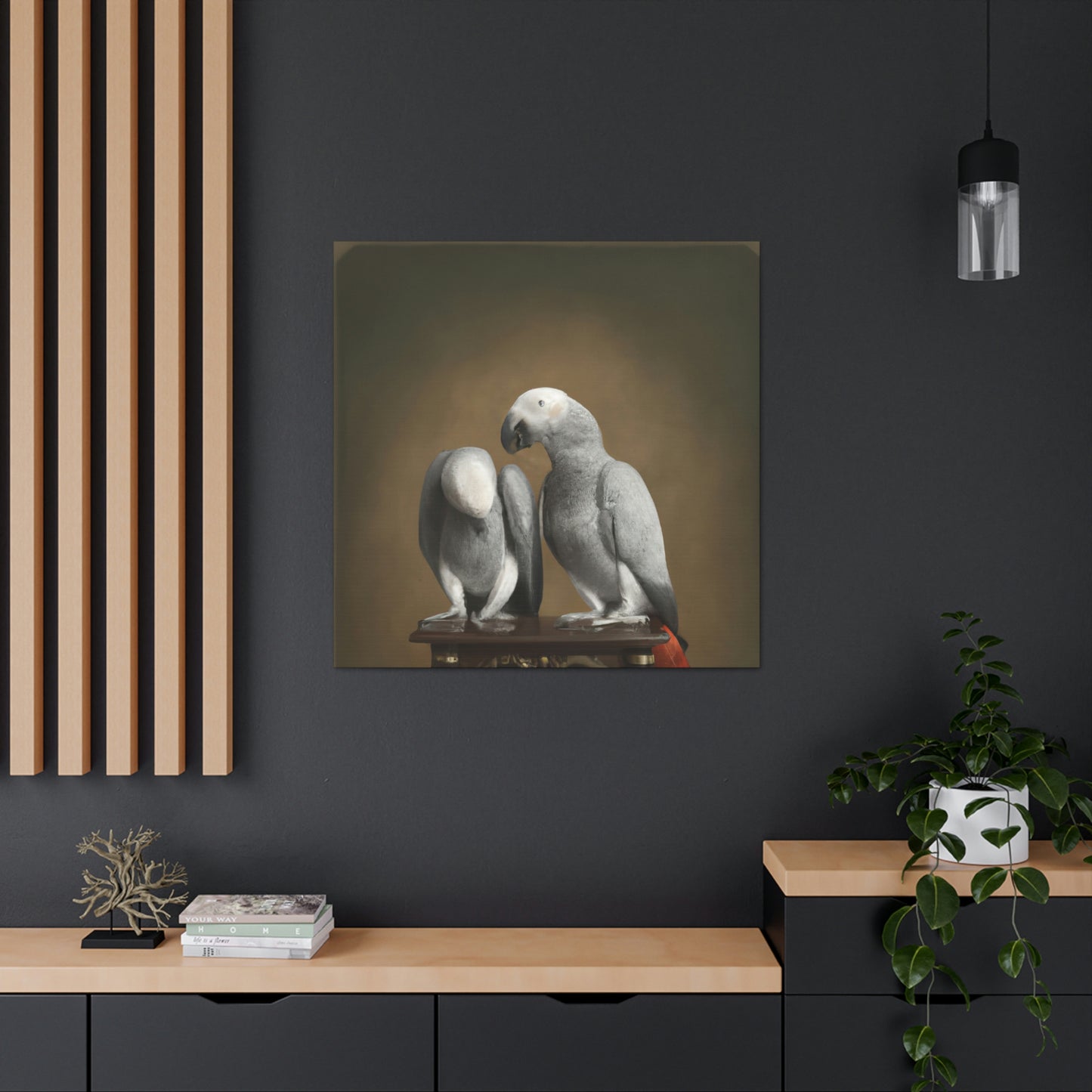 African Greys Sublime. - Canvas