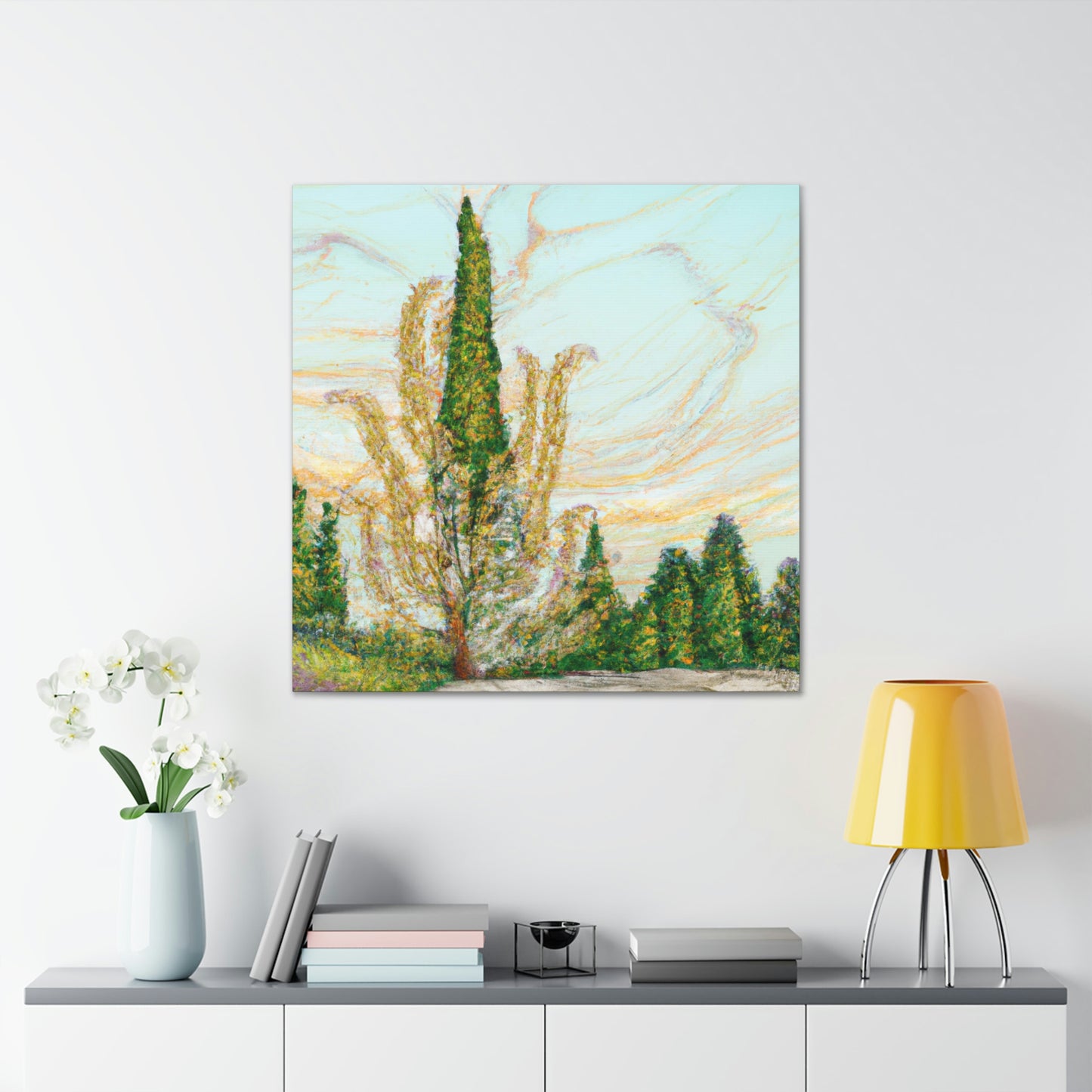 Cypress Tree Reflection - Canvas