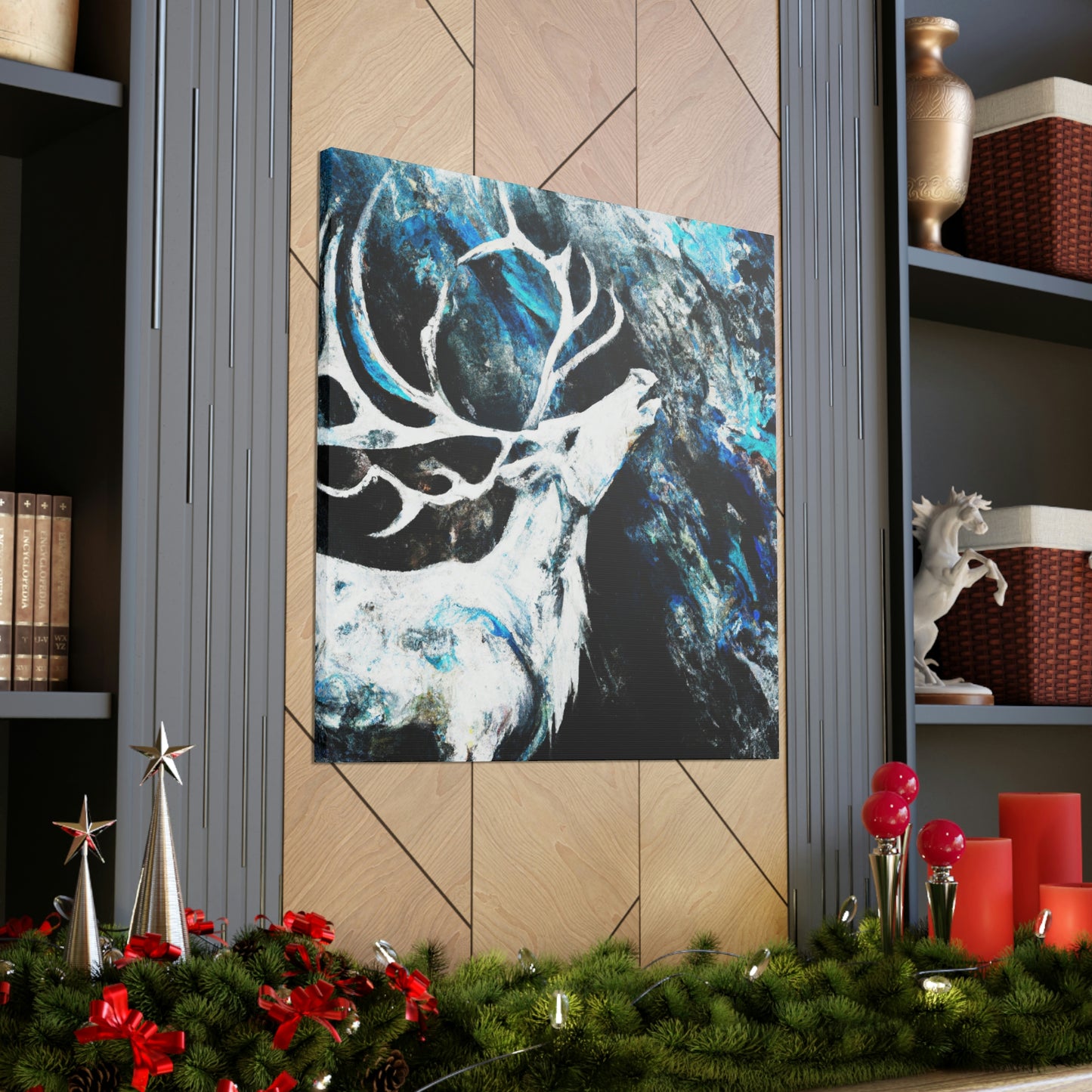 "Reindeer Abstract Expression" - Canvas