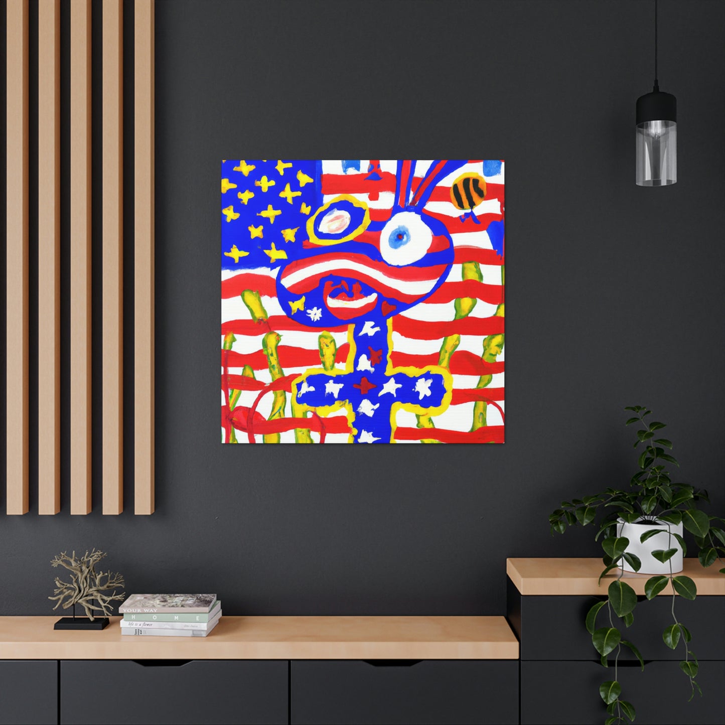 "Stars and Stripes Elegance" - Canvas