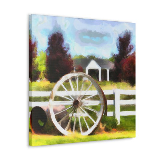 "Rusted Wagon Wheels" - Canvas