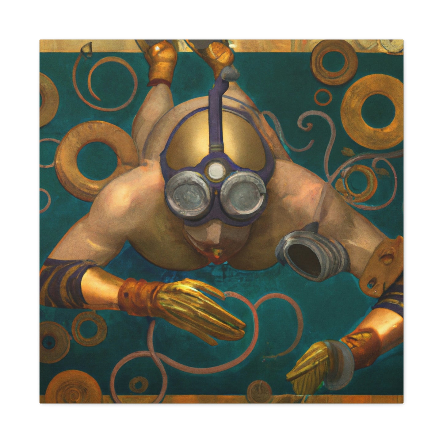 "Swimming in Steampunk Era" - Canvas