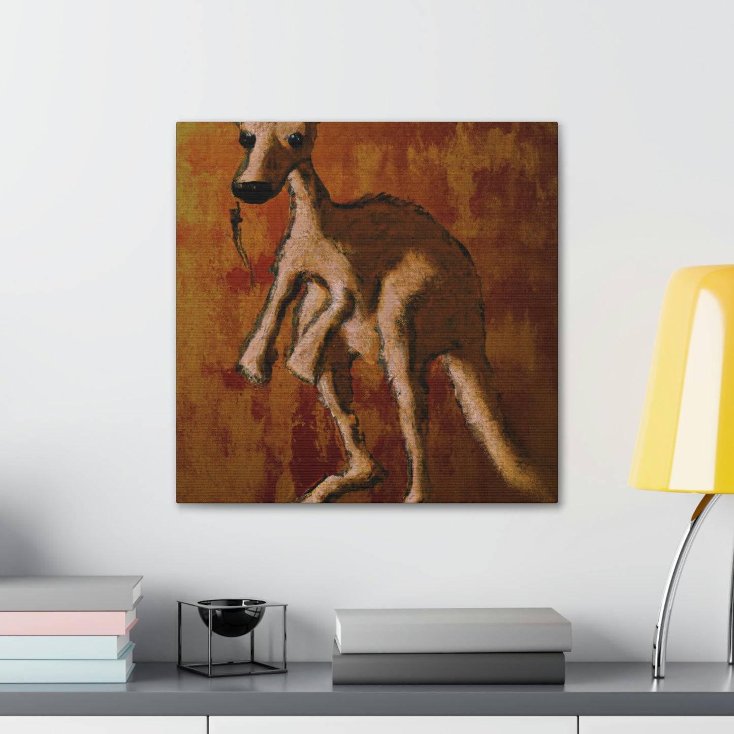 Kangaroo in Moonlight - Canvas