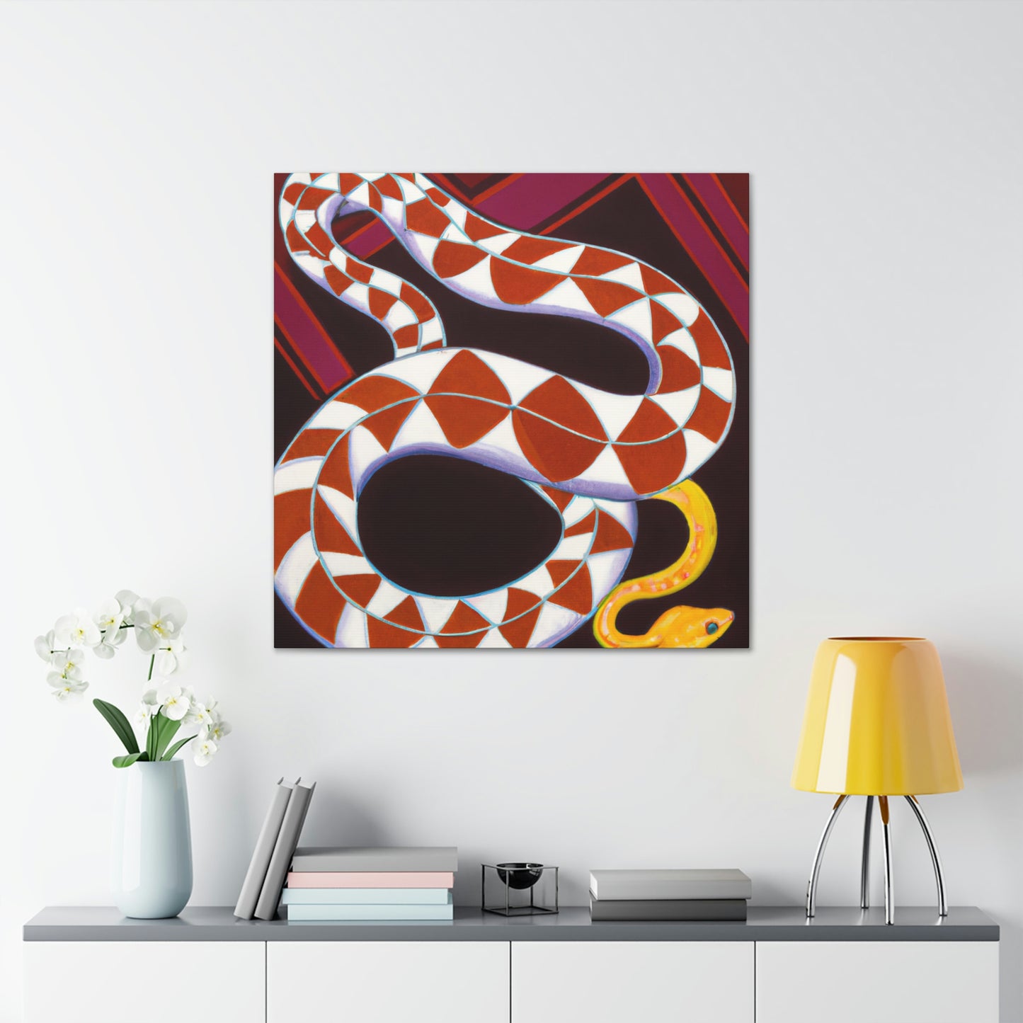 "Snake with Deco Poise" - Canvas