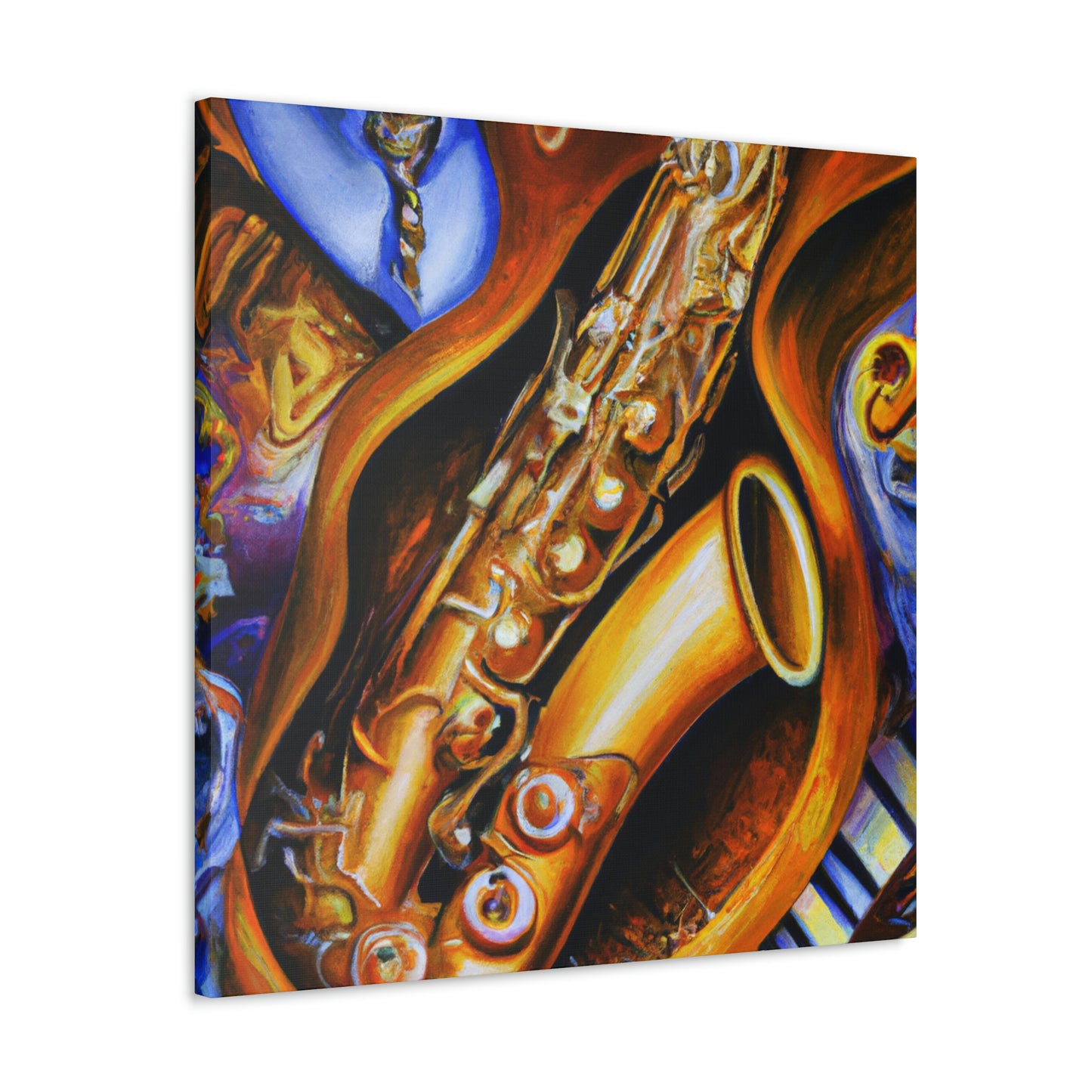 Saxophone in Abstract Forms - Canvas