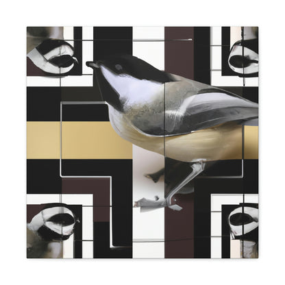 "Chickadee in Deco Style" - Canvas