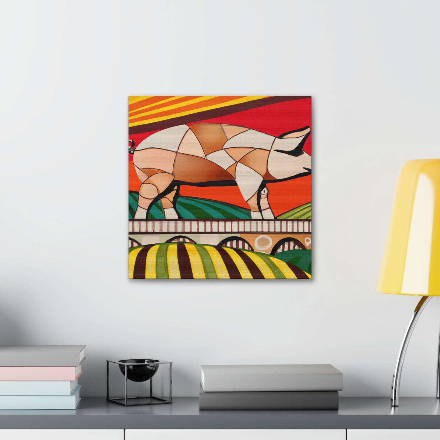 "Pig in Pinstripe Suits" - Canvas