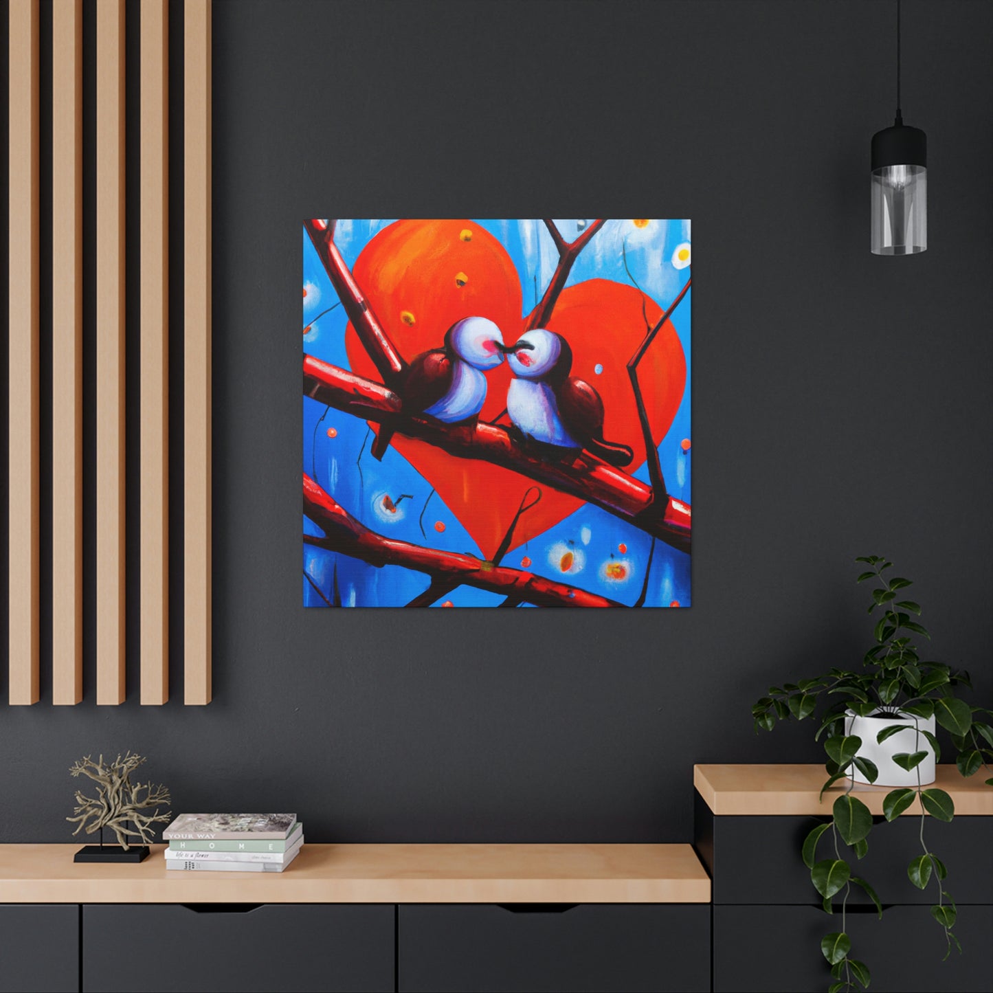 Love Birds in Bloom - Canvas