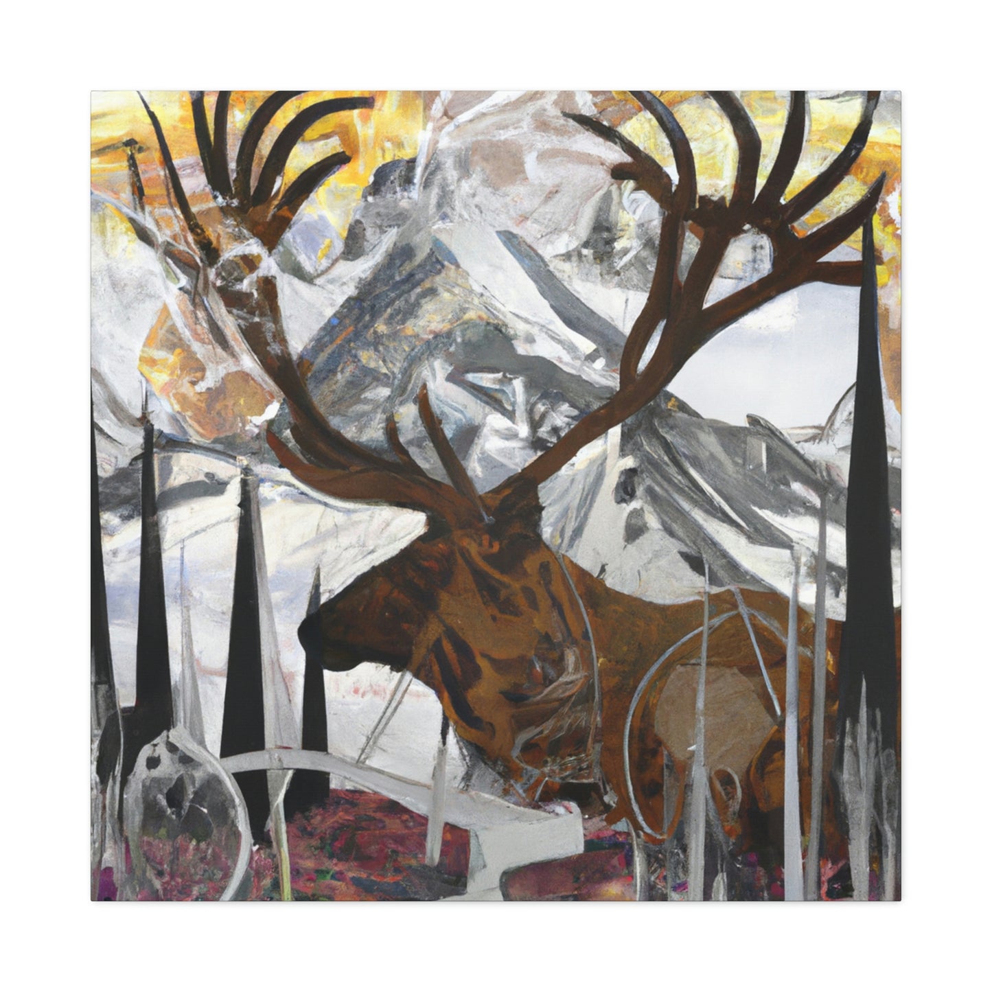 Elk of Art Deco - Canvas