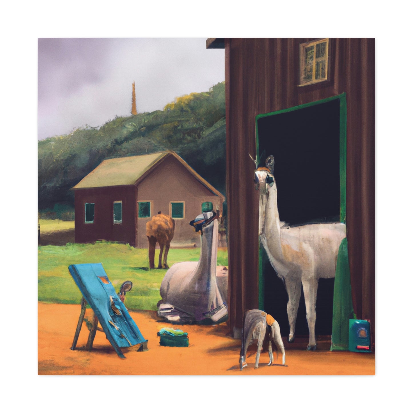 Llama at Sunrise. - Canvas