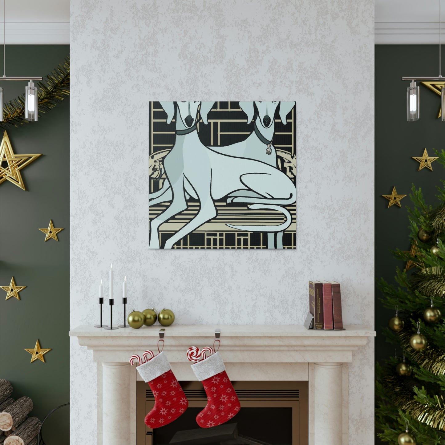 Midnight Weimaraner Glitter - Canvas