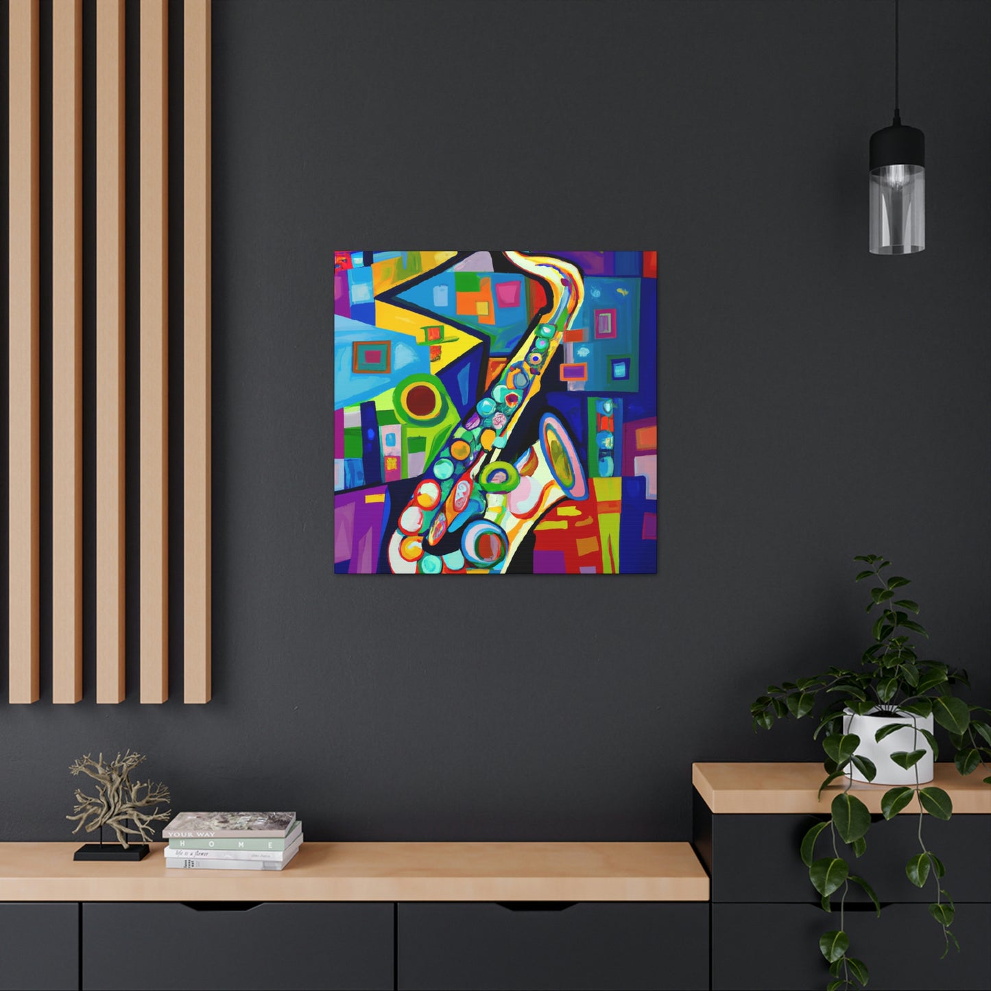 Saxophone in Blue Hues - Canvas