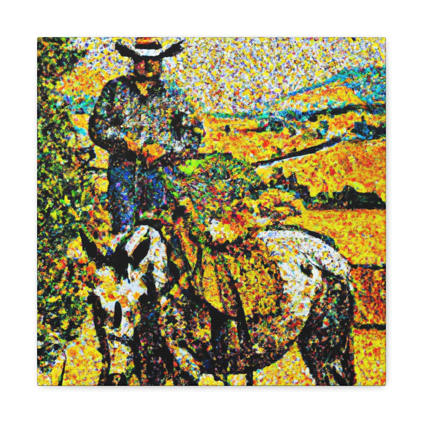 "Farm Life in Pointillism" - Canvas