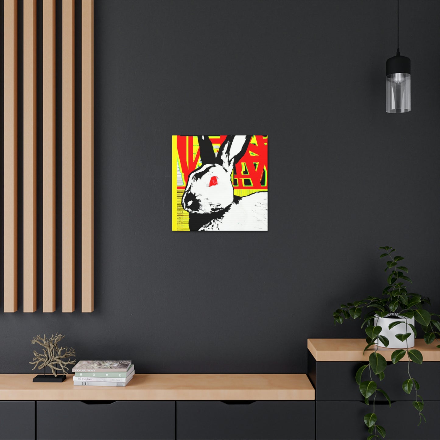 Rabbit in Moonlight Glow. - Canvas