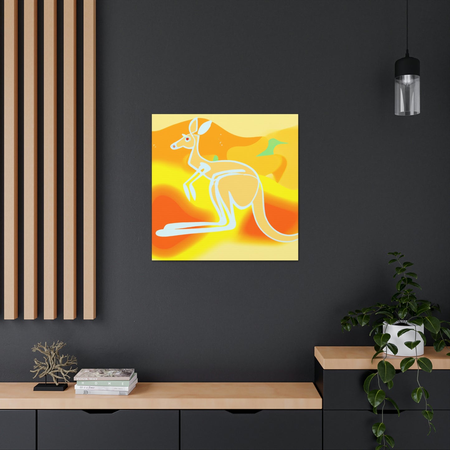 Kangaroo's Living Vividly - Canvas