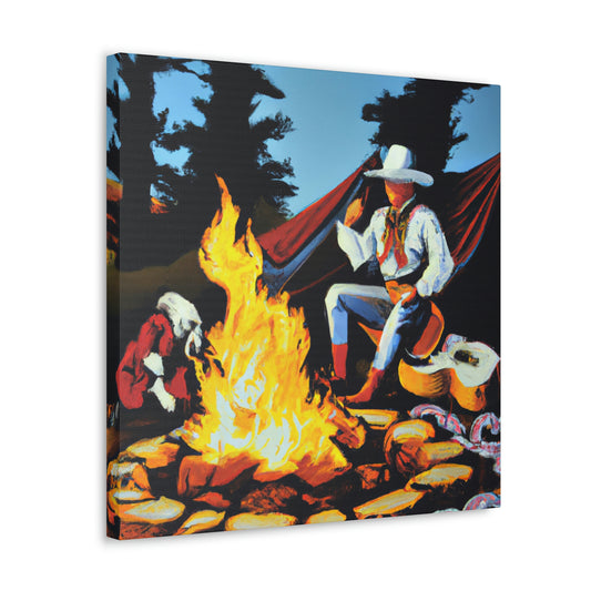 “Campfire in Moonlight". - Canvas