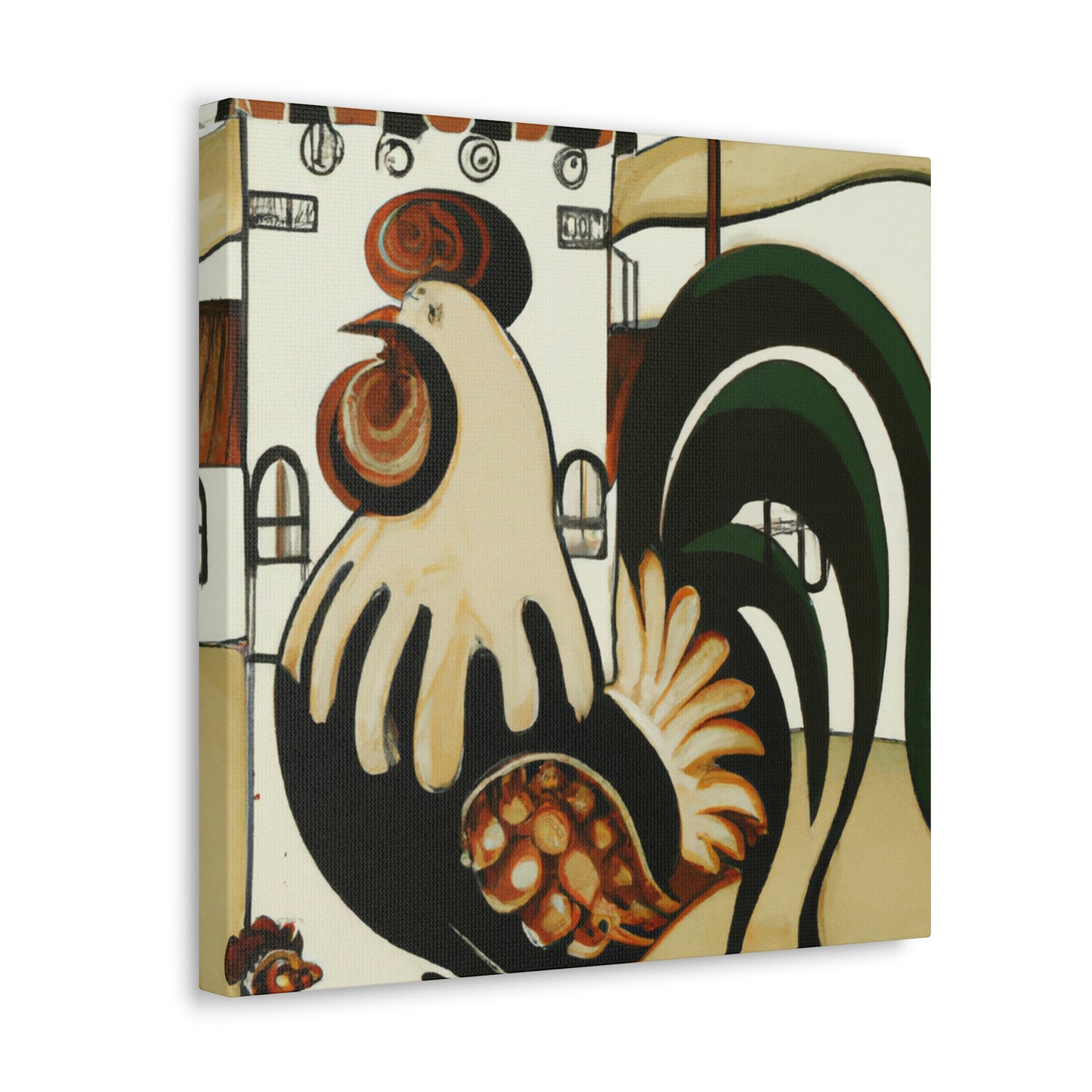 "Rooster At Dawn, Art Nouveau" - Canvas