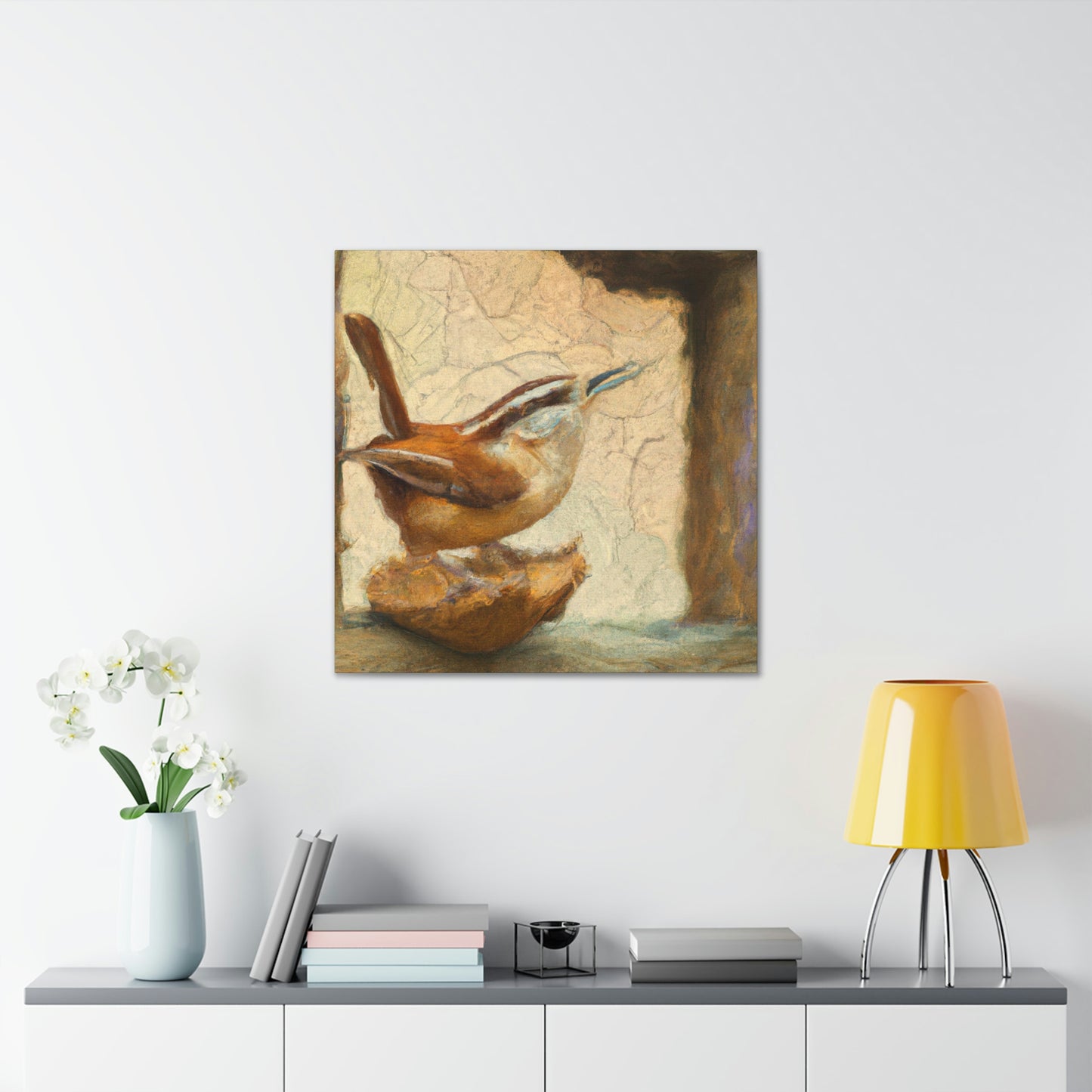 Singing Wren in Expressionism - Canvas