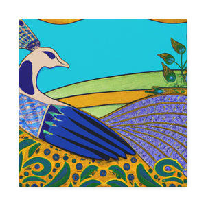 "Peacock in Art Deco" - Canvas