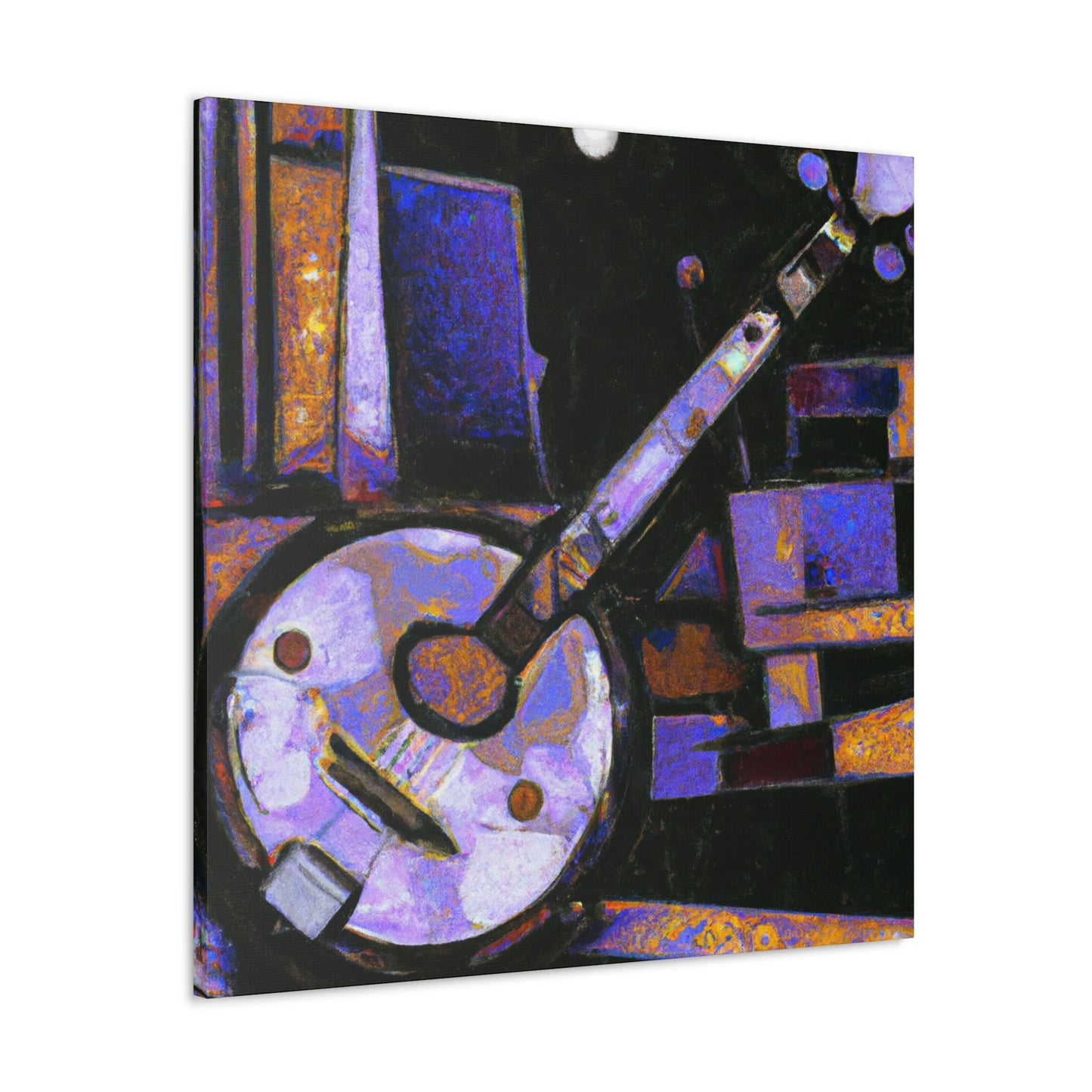 "Banjo in Blue Music" - Canvas