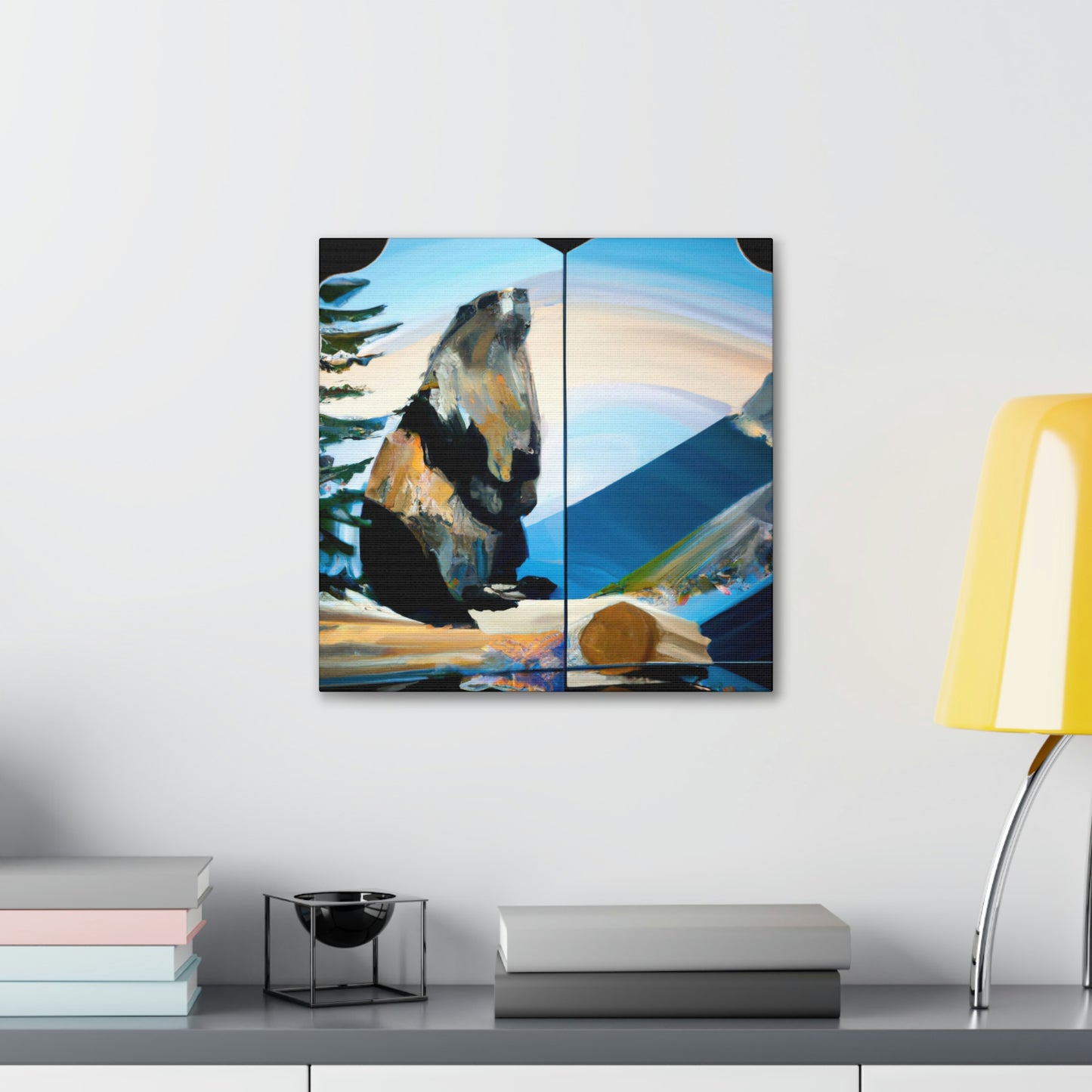 Marmot in Moonlight Glow - Canvas