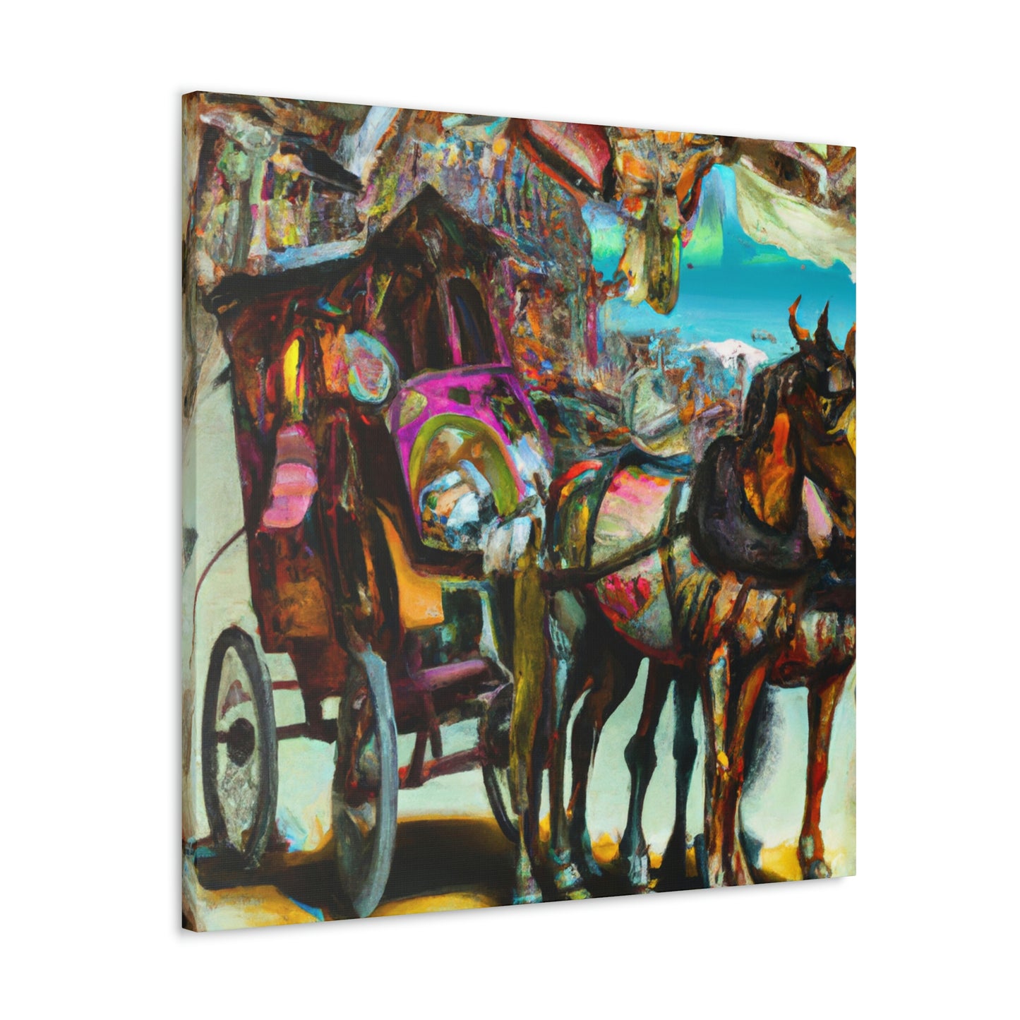 "Carriage on a Horse" - Canvas