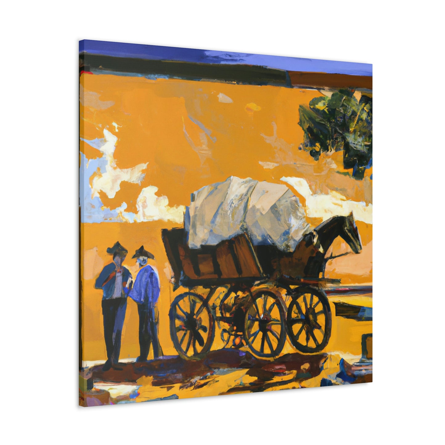 Wagon in Moonlight. - Canvas