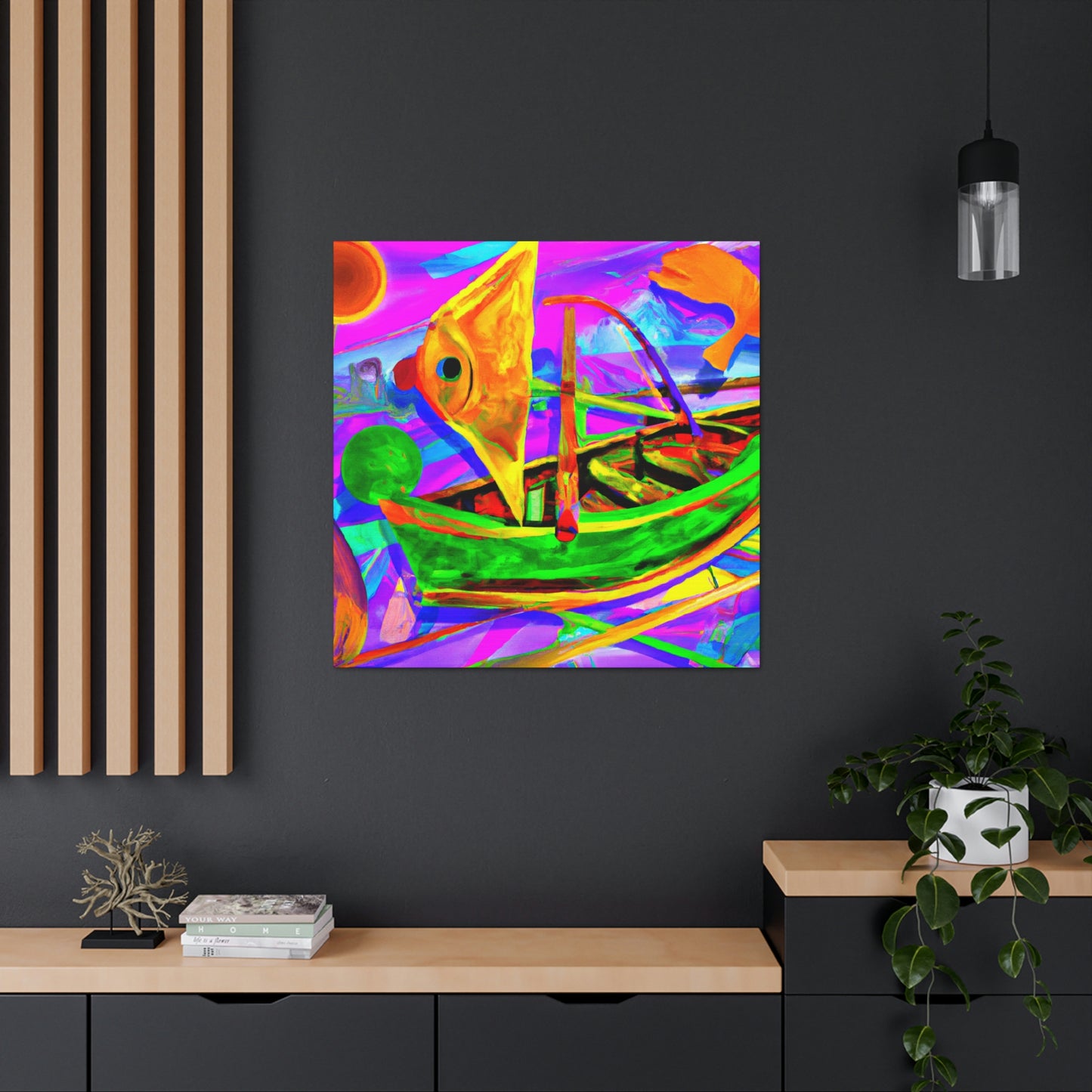 Fishing Boat Adrift. - Canvas