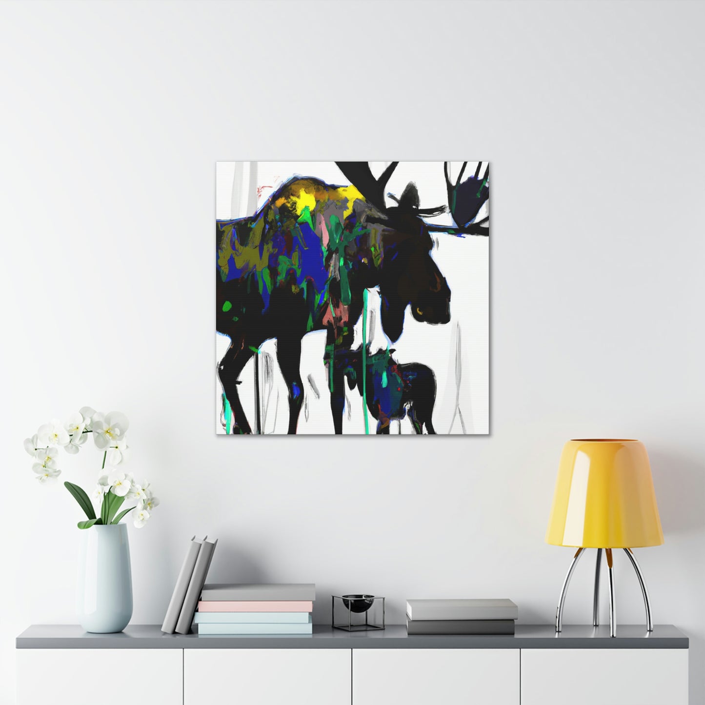 "Elk Amongst Mountains" - Canvas