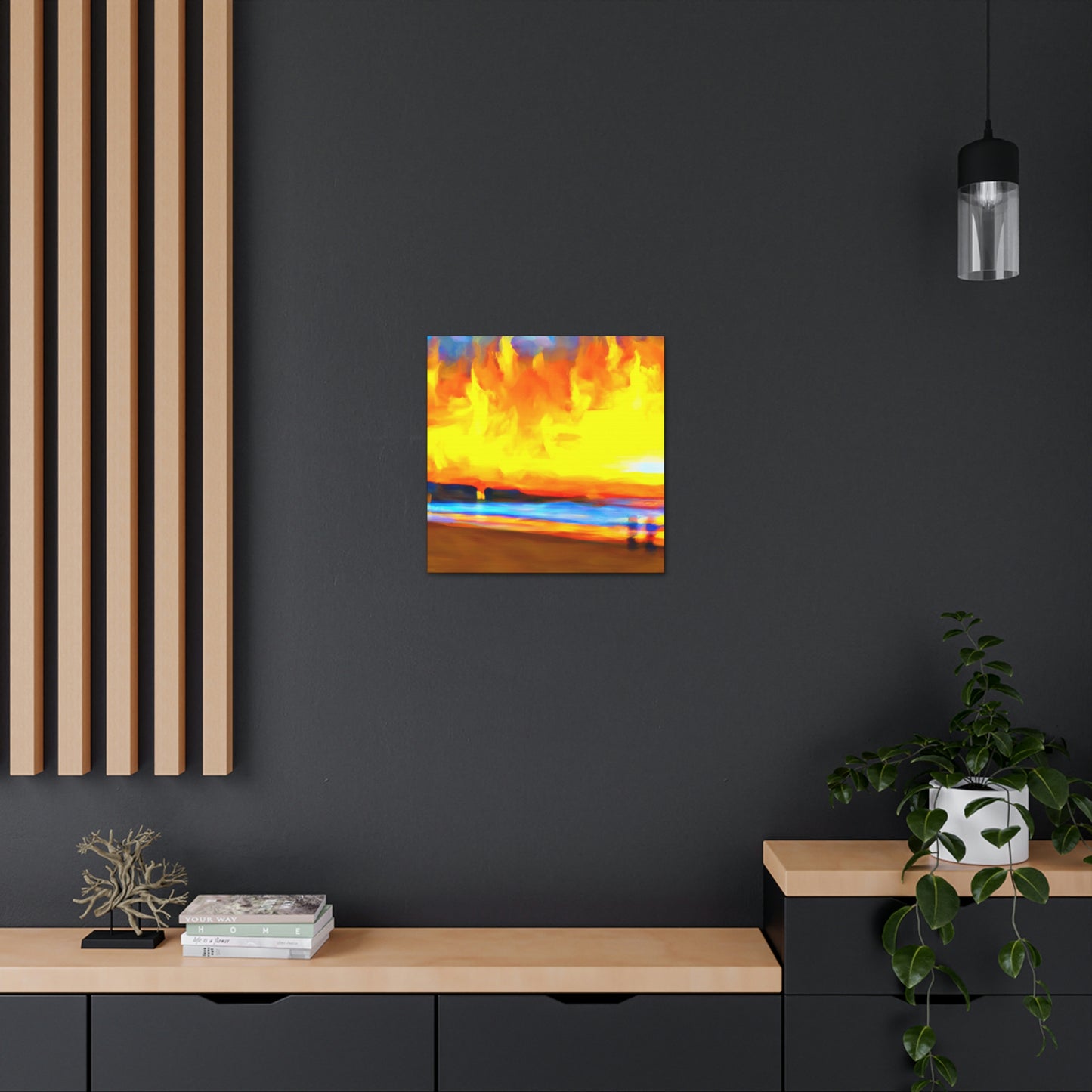 A Framed Glowing Sunset - Canvas