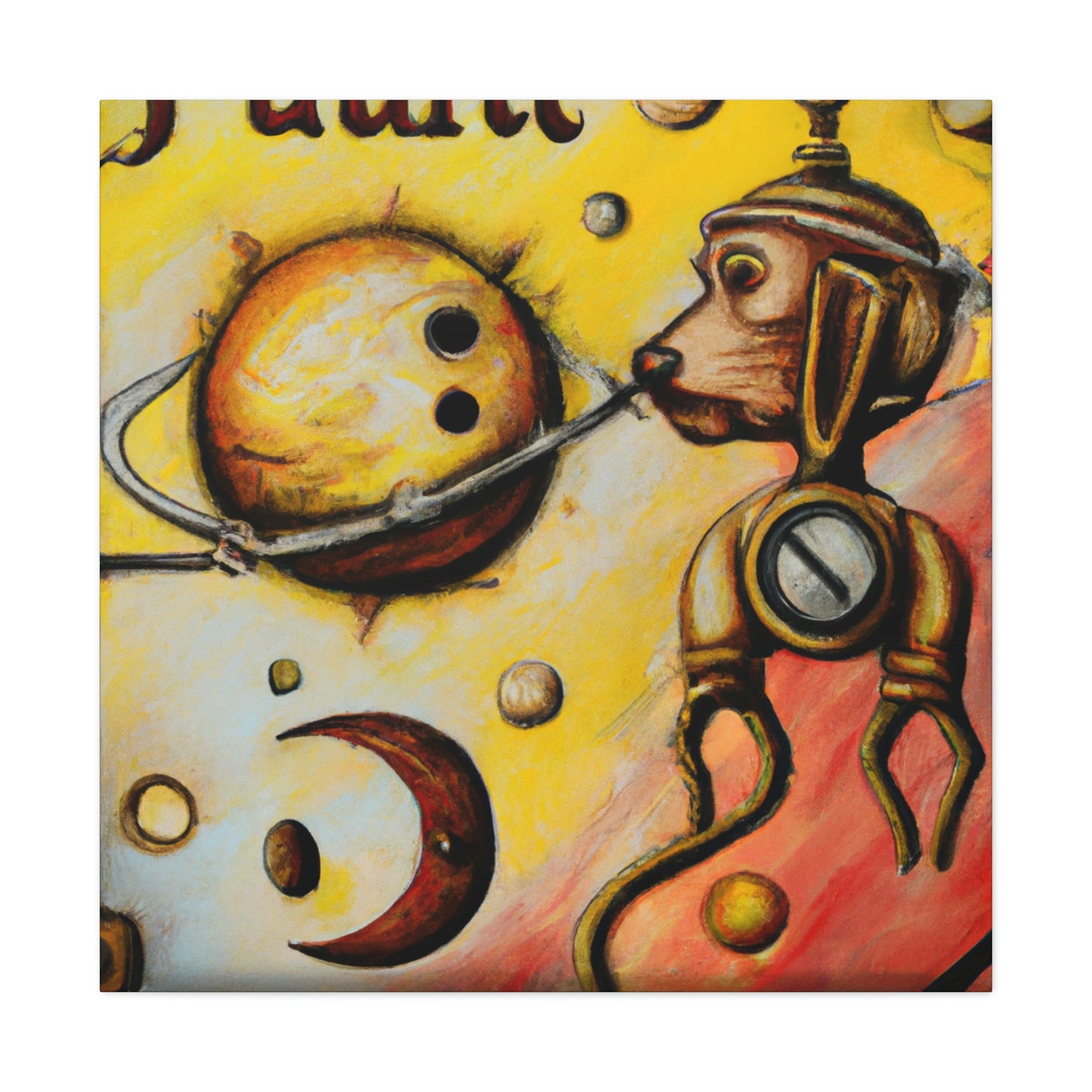 "Pluto in Steampunk Age" - Canvas