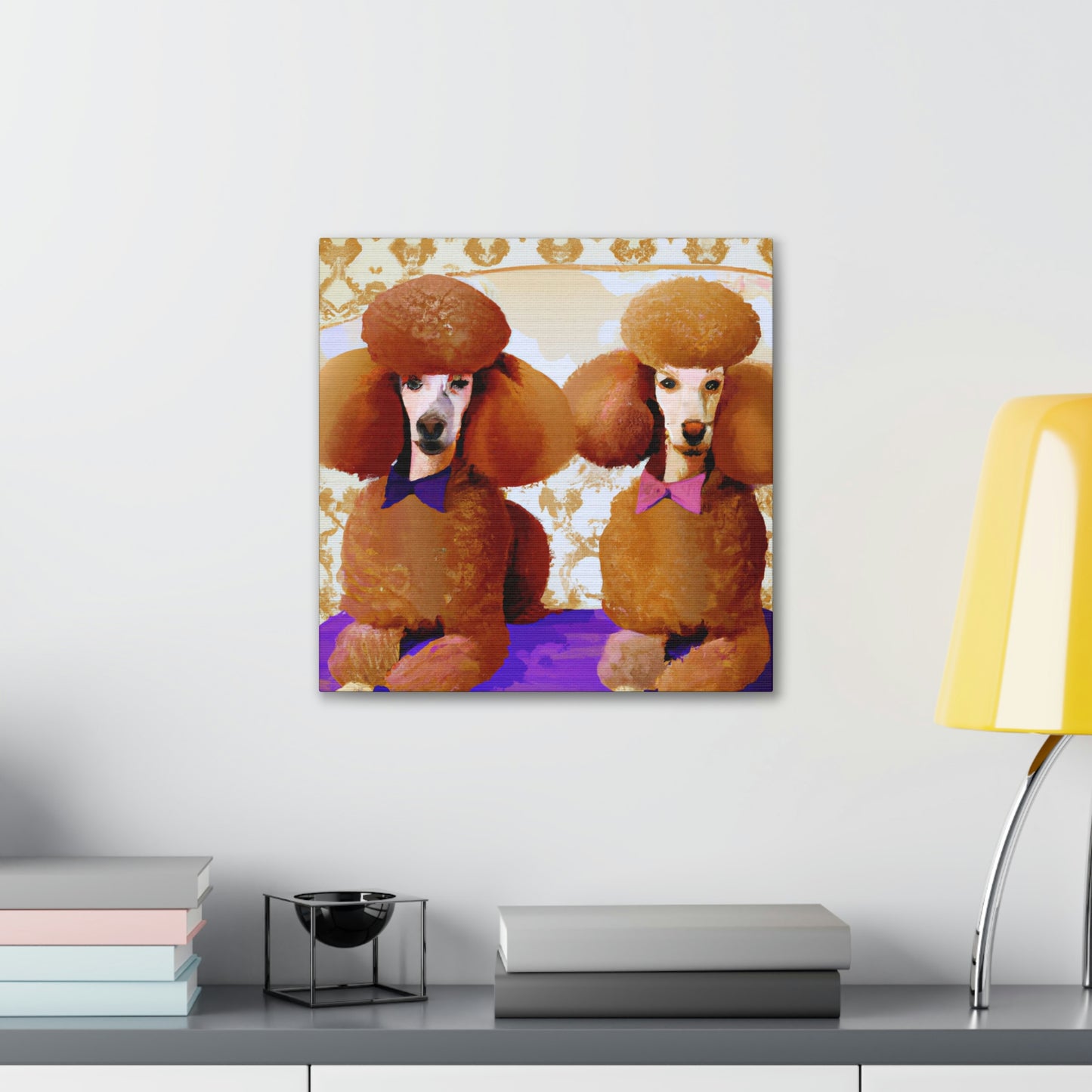 "Poodle in Art Deco" - Canvas