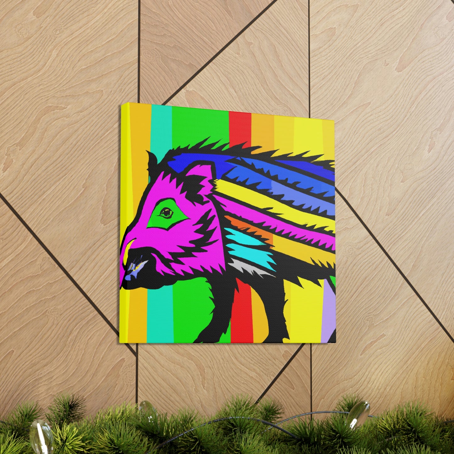 Wild Boar Pop Art - Canvas