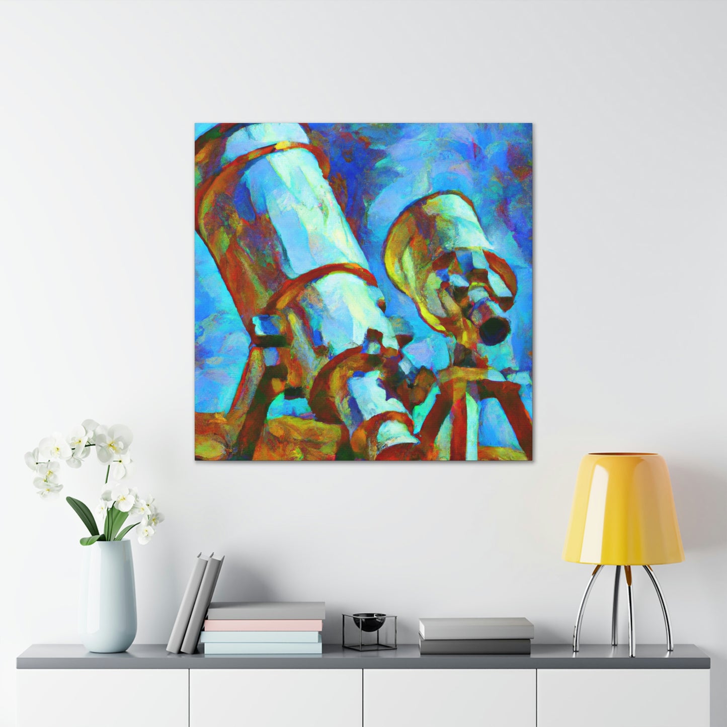 "Stargazing Through Telescopes" - Canvas