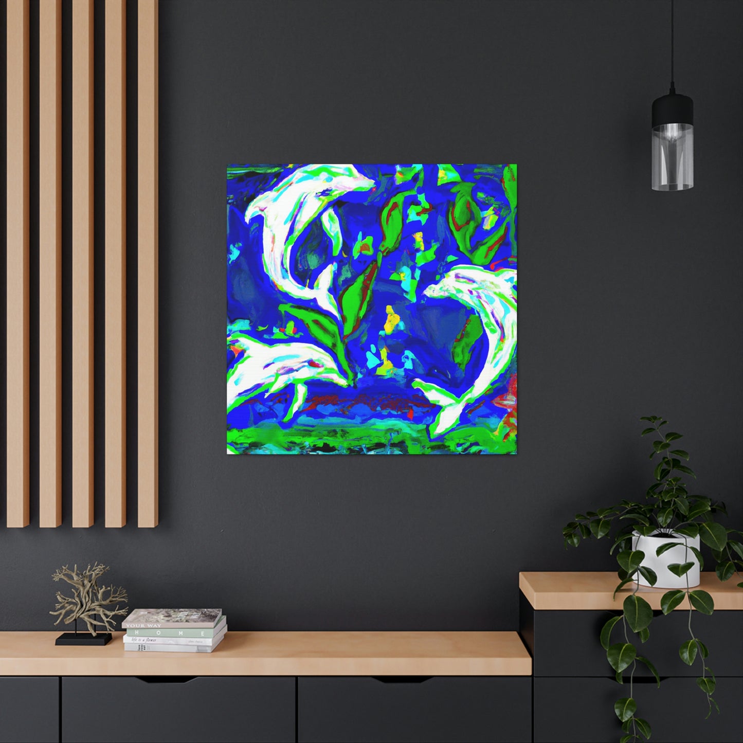 Dolphins Dance in Color - Canvas