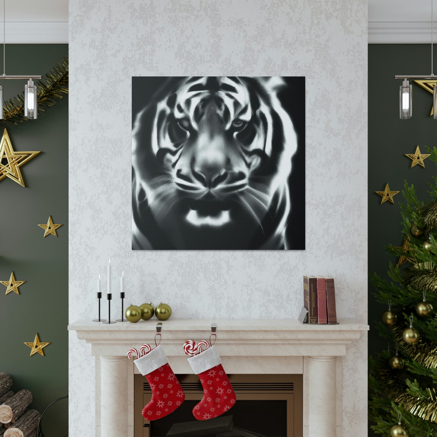 "Majestic Bengal Tiger Scene" - Canvas