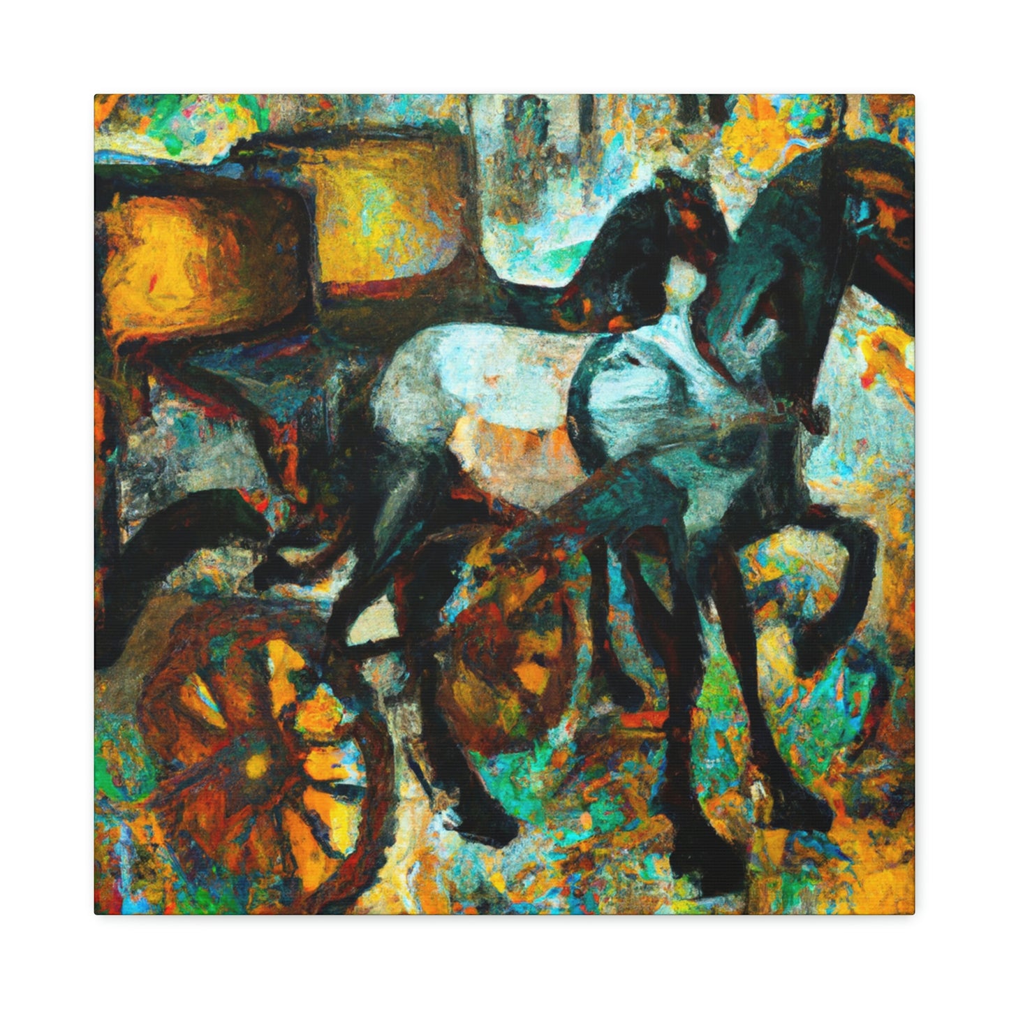 "Horse and Carriage Ride" - Canvas