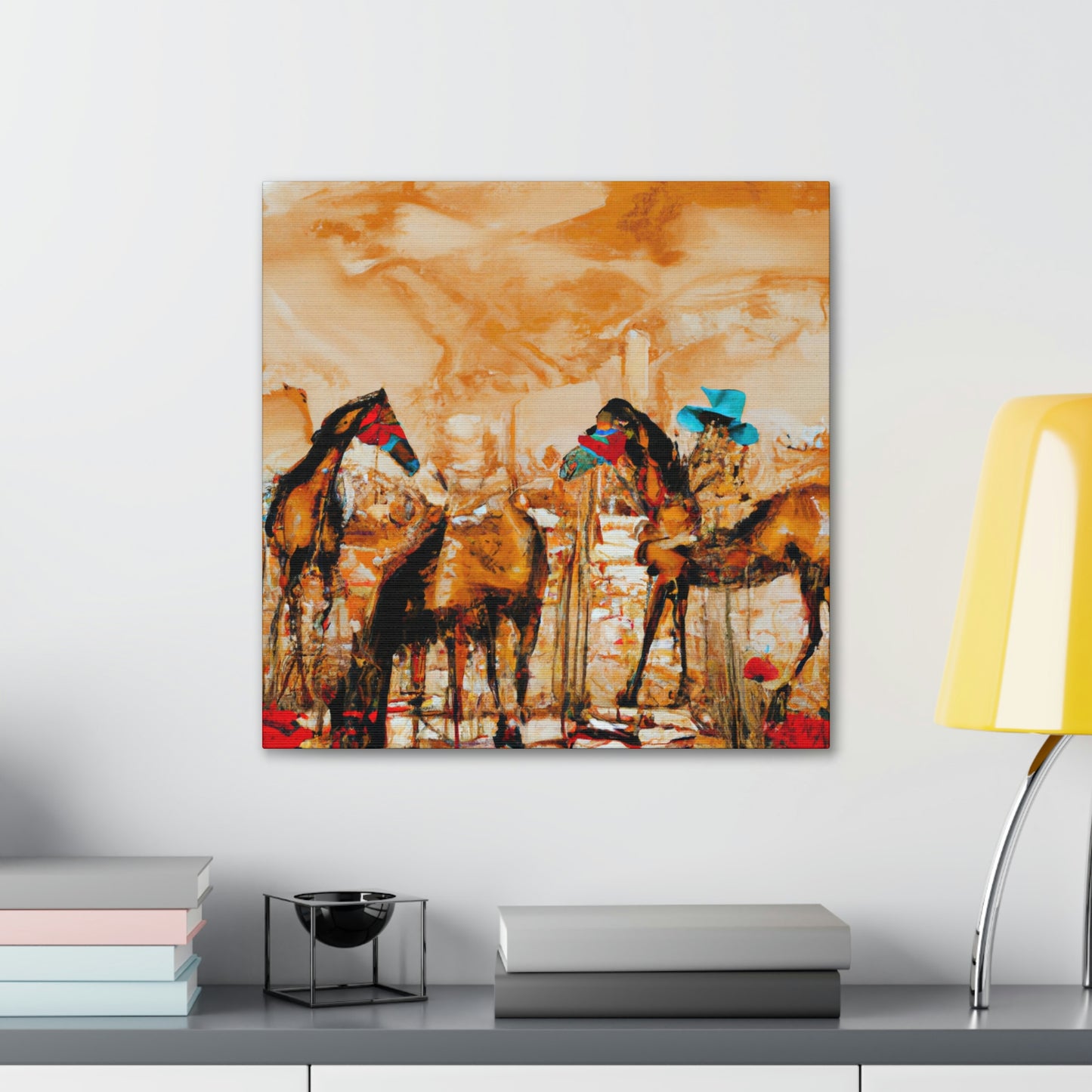 "Horses Grazing Horizon" - Canvas