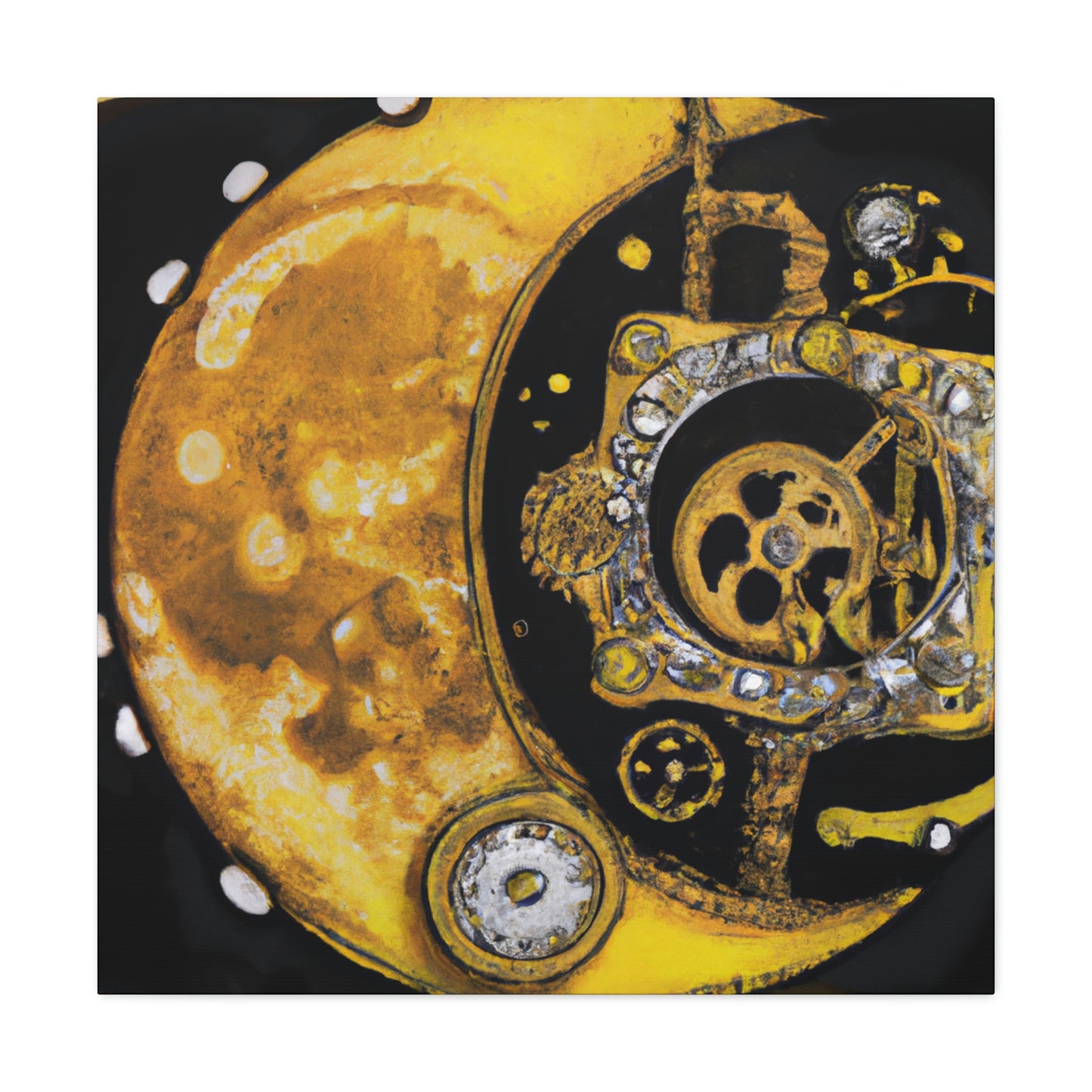 "Moonlit Clockwork Dreamscape" - Canvas