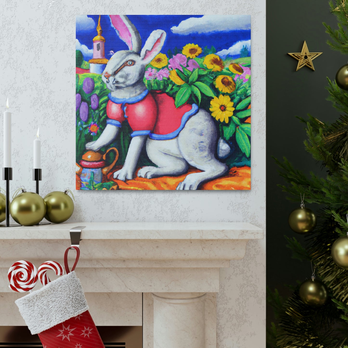 Rabbit in Baroque Style - Canvas