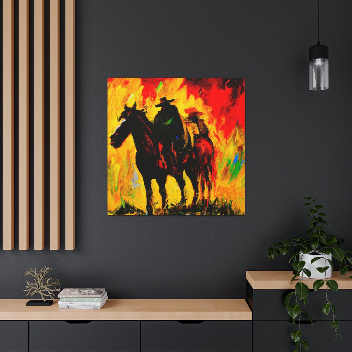 Cowboy and Steed. - Canvas