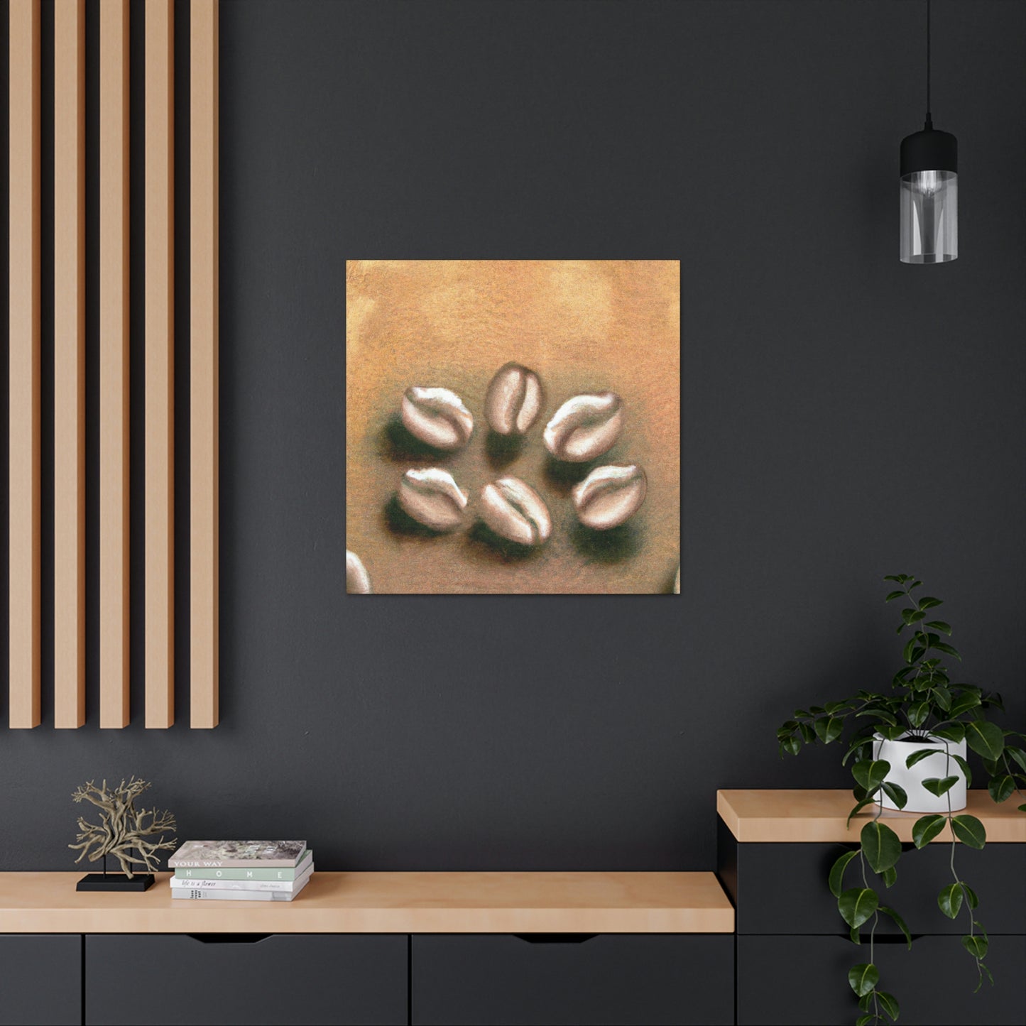 "Coffee Beans: Art Deco" - Canvas