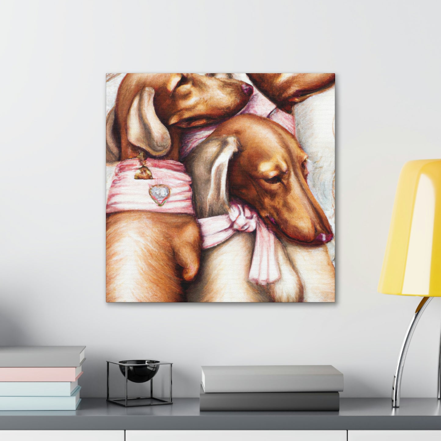 "Dashing Dachshund Deco" - Canvas