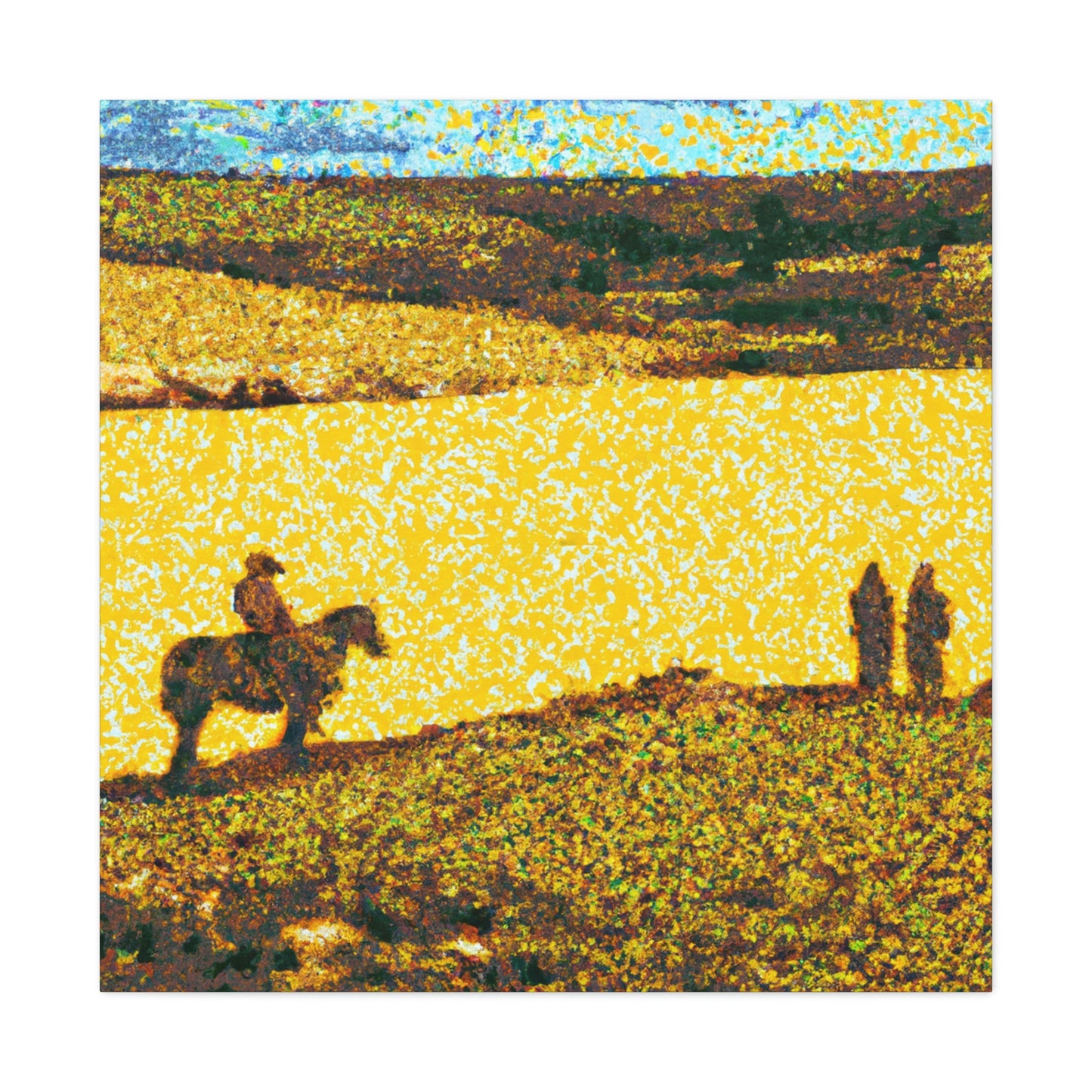 "Ranching in Pointillism" - Canvas