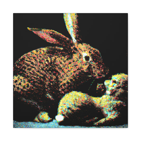 Rabbit's Pointillist Dream - Canvas