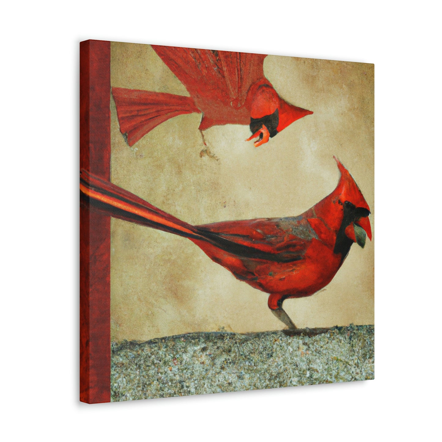 "Cardinal in Art Deco" - Canvas