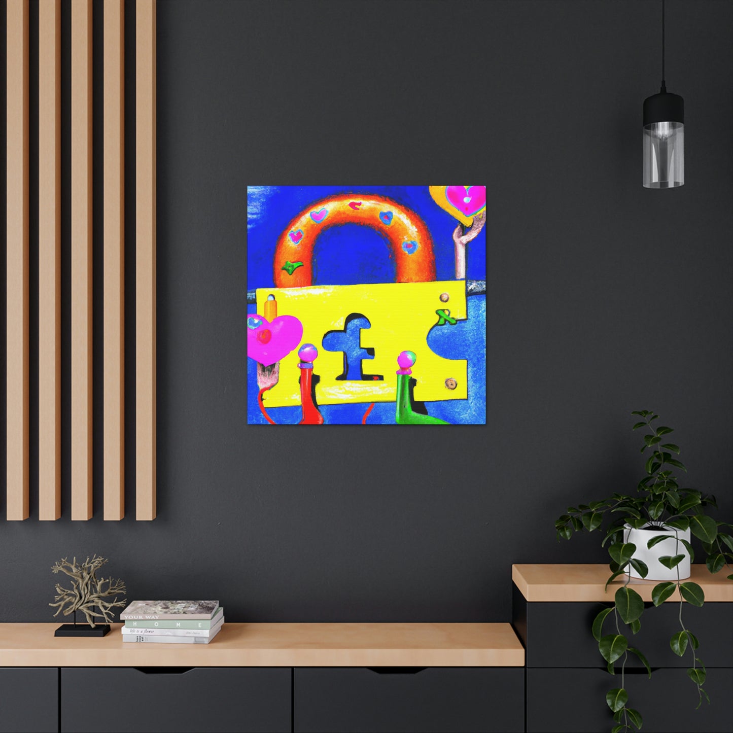 "Love Locked in Surrealism" - Canvas