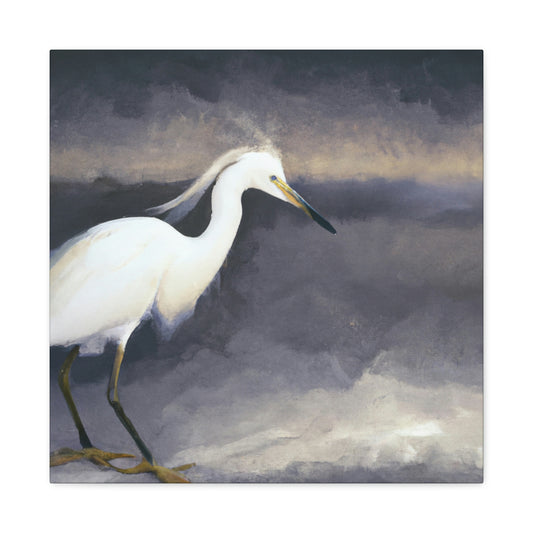 "Whiteness of Egret Winter" - Canvas