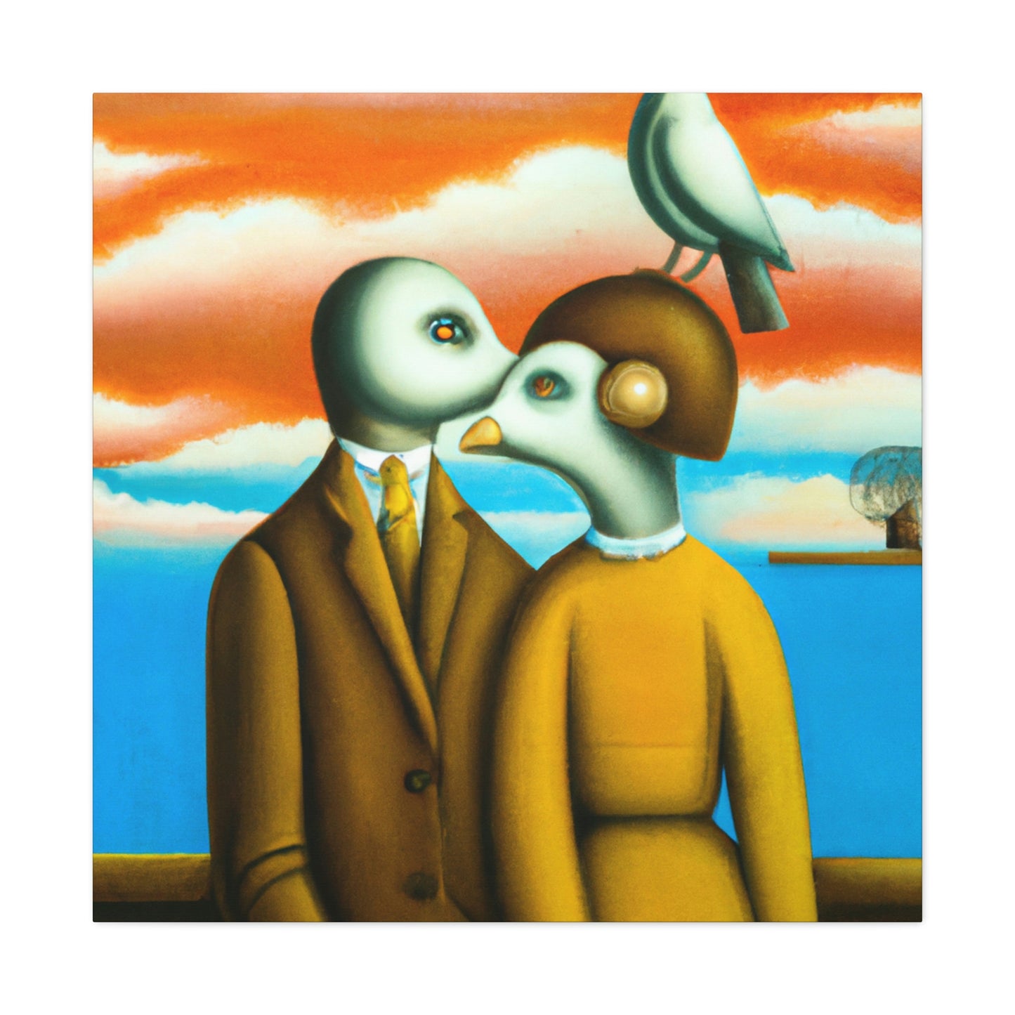 "Lovebirds in Surrealism - Canvas